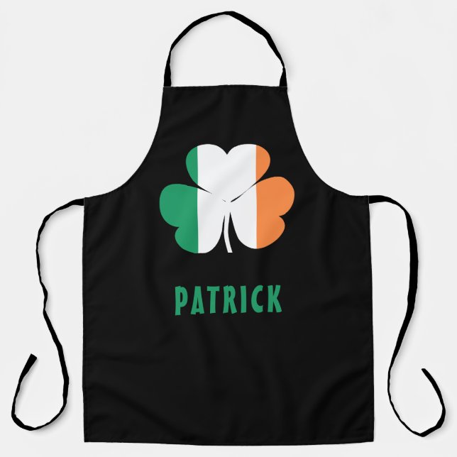 Tablier Nom personnalisé Celtic Irlande Shamrock Drapeau i (Recto)