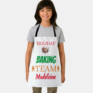 Tablier Nom personnalisé Christmas art Holiday Baking Team