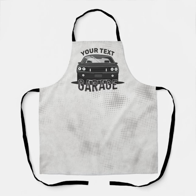 Tablier Nom personnalisé Classic Muscle Garage Retro (Recto)