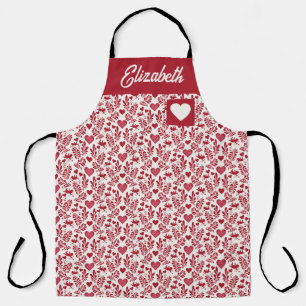 Tablier Nom personnalisé Cupid & Hearts Apron