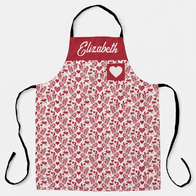 Tablier Nom personnalisé Cupid & Hearts Apron (Recto)