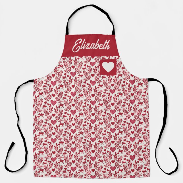 Tablier Nom personnalisé Cupids & Coeurs (Recto)