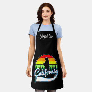 Tablier Nom personnalisé de l'ours d'état de Californie mo