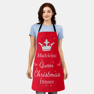Tablier Nom personnalisé Dîner de la Reine de Noël