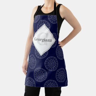 Tablier Nom Personnalisé Ditsy Winter Snow Angels Dots Sno