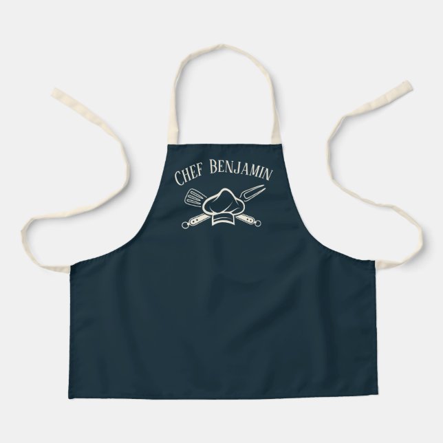 Tablier Nom personnalisé du chef de l'enfant Cuisine BBQ A (Recto)