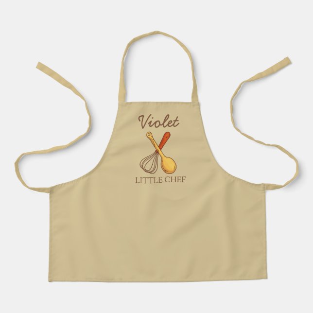 Tablier Nom personnalisé du petit chef mignon (Recto)