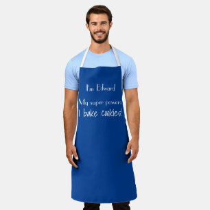 Tablier Nom Personnalisé Et Bleu Super Puissance