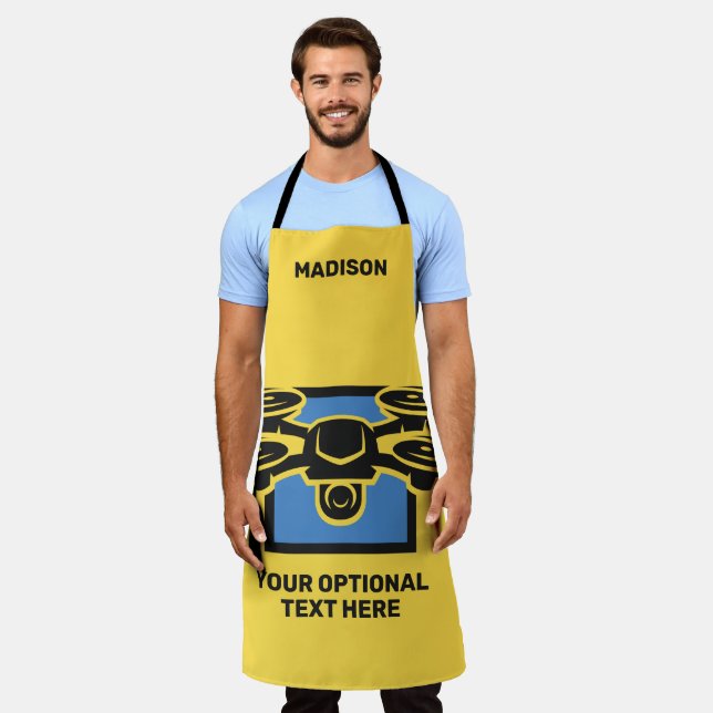 Tablier Nom personnalisé et drone de texte (Porté)