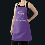 Tablier Nom Personnalisé Et Super Puissance Violet<br><div class="desc">Faites connaître à tout le monde votre super puissance particulière dans la cuisine avec ce tablier fantaisiste et amusant. Une variété de styles et de couleurs de police et de couleurs de tablier disponibles.</div>