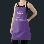 Tablier Nom Personnalisé Et Super Puissance Violet<br><div class="desc">Faites connaître à tout le monde votre super puissance particulière dans la cuisine avec ce tablier fantaisiste et amusant. Une variété de styles et de couleurs de police et de couleurs de tablier disponibles.</div>