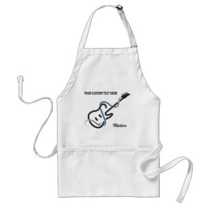 Tablier Nom personnalisé et texte de la guitare stylisée