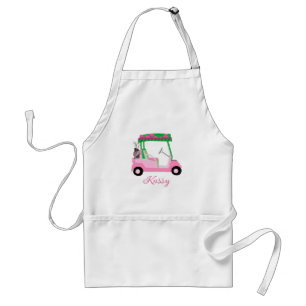 Tablier Nom personnalisé Fun Pink Golf Cart Clubs