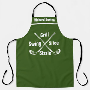 Tablier Nom personnalisé Golf Apron : Funny Golfer Chef