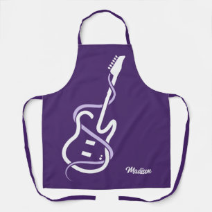 Tablier Nom personnalisé Guitare stylisée
