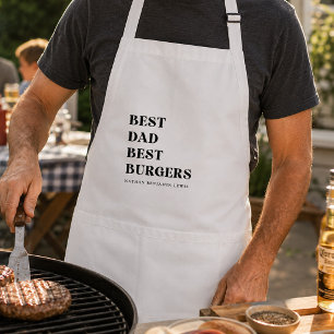 Tablier Nom personnalisé Meilleur Papa Meilleurs Burgers F