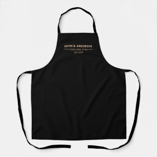 Tablier Nom personnalisé moderne Cuisine Étoile Marron