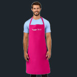 Tablier Nom personnalisé monogramme de texte rose chaud mi<br><div class="desc">Personnaliser Nom texte minimaliste élégant rose chaud fuchsia blanc Apron Personnaliser,  personnalisez avec nom,  citation,  phrase ou texte Grand pour les cuisiniers,  chefs,  poteries,  céramiques,  artisanat,  travail,  cuisine,  boulangerie,  barbecue,  grill,  ainsi que les entreprises et magasins,  etc</div>