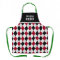 Nom personnalisé motif diamant arlequin noir rouge