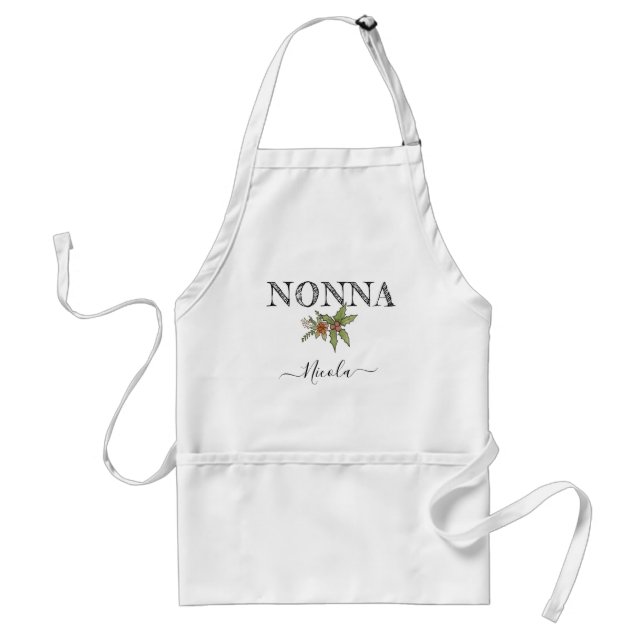Tablier Nom Personnalisé Nonna Apron Personnalisé Avec Poc (Devant)