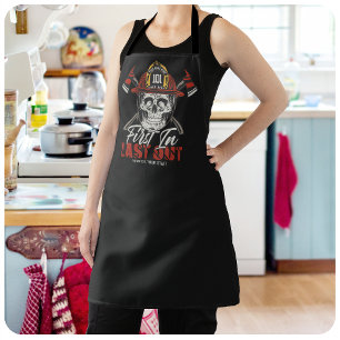 Tablier Nom Personnalisé Pompier D'Abord En Dernier Feu De