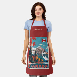 Tablier Nom personnalisé Poster de voyage Canada