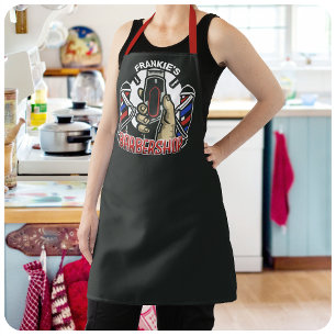 Tablier Nom personnalisé Retro Barber Shop Pole Barbier