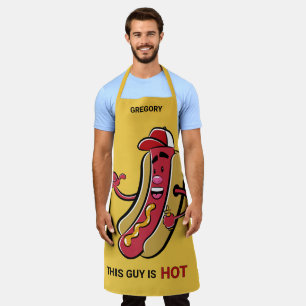 Tablier Nom personnalisé, texte et couleur Hot Dog