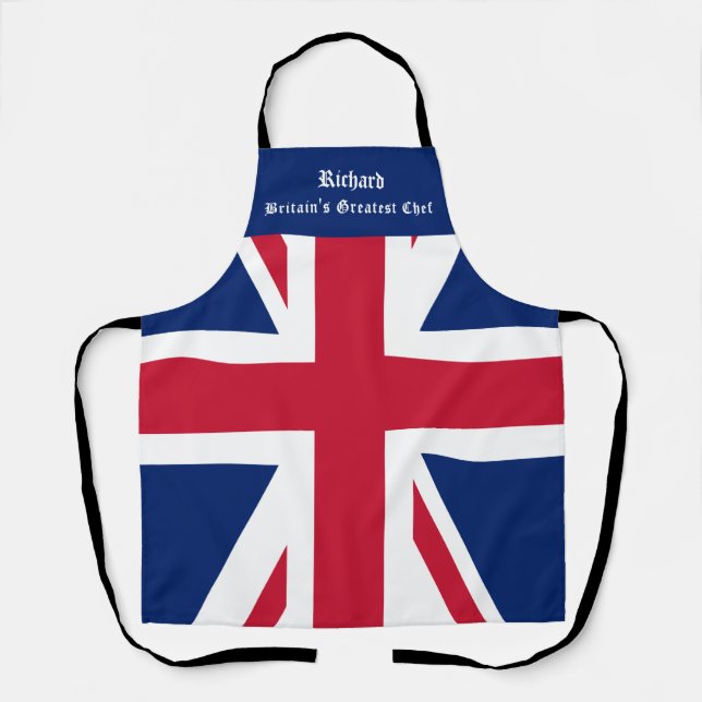 Tablier Nom personnalisé Union Jack (Recto)