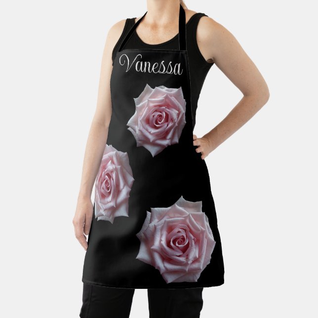 Tablier Nom personnalisé Vanessa joli rose rose boho (Insitu)