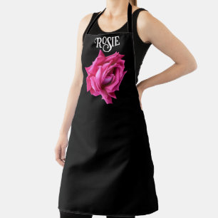 Tablier Nom Rosie personnalisé rose rose chaud boho floral