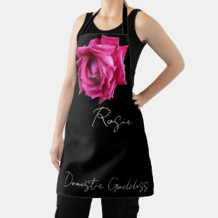 Tablier Nom Rosie personnalisé rose rose chaud boho floral