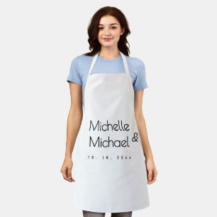 Tablier Noms minimalistes professionnels noirs et blancs