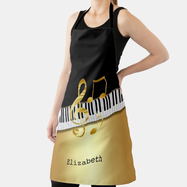 Tablier Notes de Musique, Touches de Piano Élégantes Moder (Insitu)
