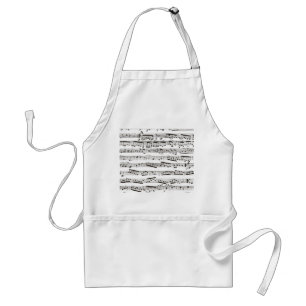Tablier Notes musicales noires et blanches