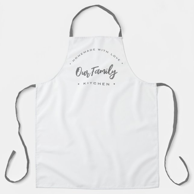 Tablier Notre cuisine familiale Faite maison avec amour Mo (Recto)