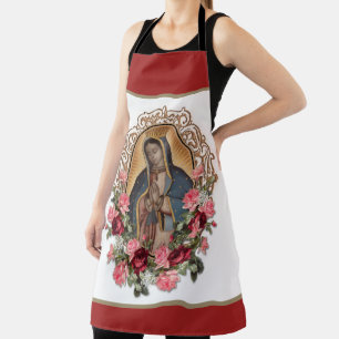 Tablier Notre-Dame de Guadalupe Vierge Marie Rose