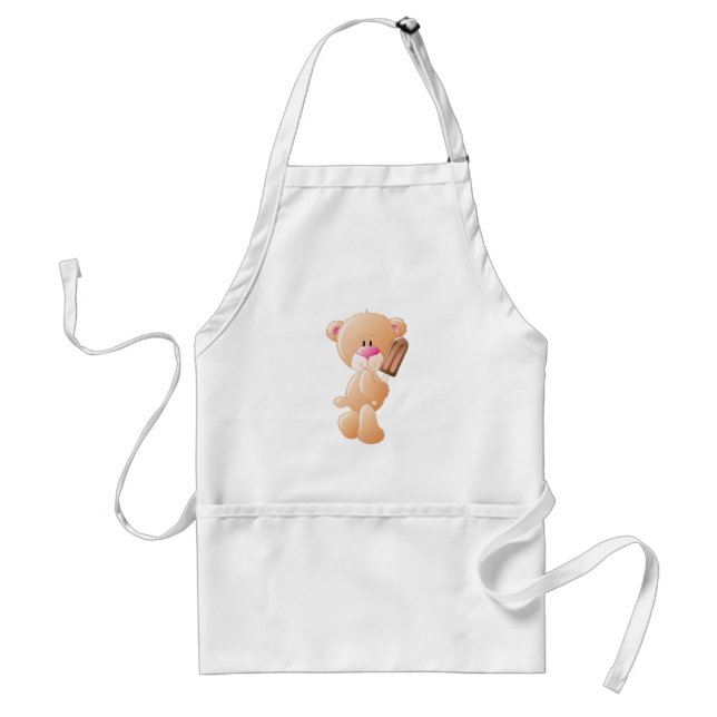 Tablier Nounours tenant une glace au chocolat (Devant)