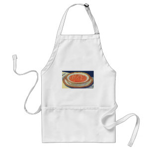 Tablier Nourriture vintage, bol chaud de soupe de tomates
