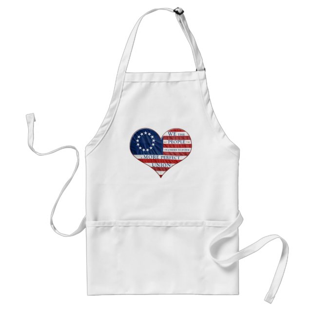 Tablier Nous Le Peuple American Flag Heart Adulte Apron (Devant)