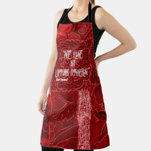 Tablier Nous montons en levant d'autres Apron Red Patchwor