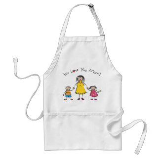 Tablier Nous t'aimons Maman Cartoon Famille Bonne fête des