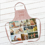 Tablier NOUS VOUS AIMONS GRANDMA Family Photo Collage Rose<br><div class="desc">Nous t'aimons grand-mère ! Un cadeau parfait pour la Fête des Mères,  Anniversaire ou Fêtes : Un tablier moderne et doux customisé de dix de vos photos préférées ainsi qu'un message,  les noms de la meilleure grand-mère jamais. C'est la version rayée rose et blanc poussiéreux.</div>