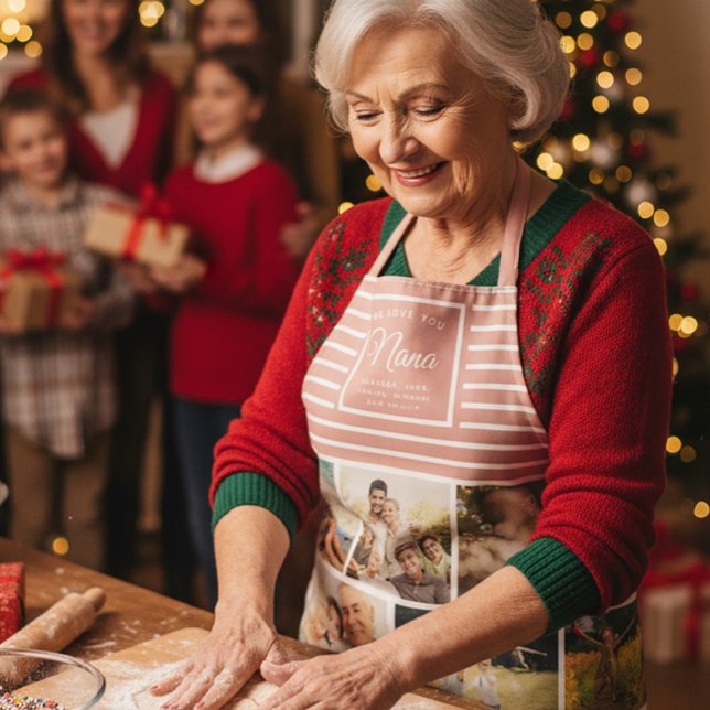 Tablier NOUS VOUS AIMONS NANA Grand-mère Photo Collage ros (Créateur téléchargé)