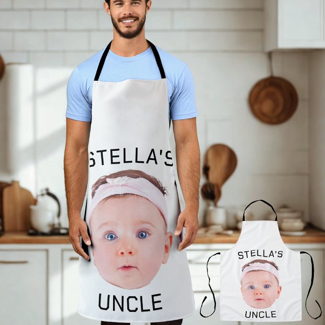 Tablier Nouveau cadeau Oncle, personnalisé bébé visage pho (Créateur téléchargé)