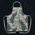 Tablier Nouveau marié M. et Mme Floral Peacock Sage Green<br><div class="desc">Ce nouvel appartement vert M. et Mme Floral Peacock Sage présente des paons bleus et turquoises perchés sur des branches d'arbres de Magnolia en pleine floraison, dessinés à la main à l'encre noire. Élégant arrière - plan vert sauge. Personnalisez avec M. ou Mme et le nom de famille de la...</div>