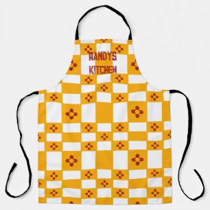 Tablier Nouveau-Mexique Zia Jaune Rouge Blanc Carrés