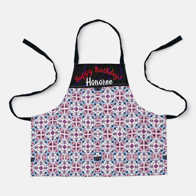Tablier Nouveaux débuts Anniversaire Joli Motif Apron (Recto)