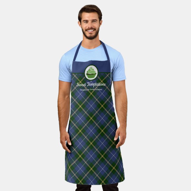Tablier Nouvelle-Écosse Tartan Plaid Cupcake Bakou Large V (Porté)