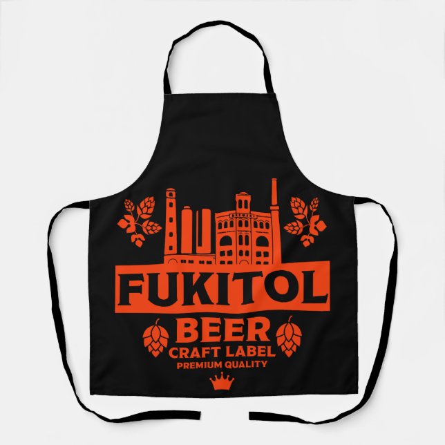 Tablier Novelty Funny Bière Étiquette (Recto)